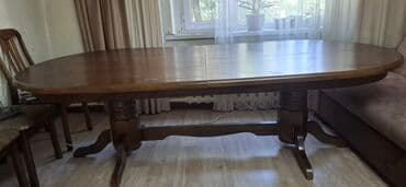 овальный кухонный стол: Стол для зала, Б/у, Складной, Овальная — 2