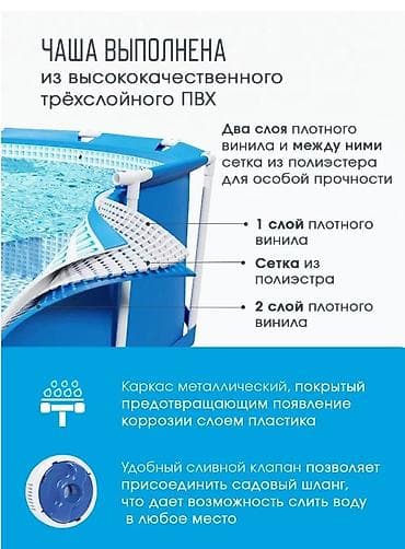 басейи: Каркасный бассейн Bestway Steel Pro Размер: 305 × 76 см Объем: 4 — 2