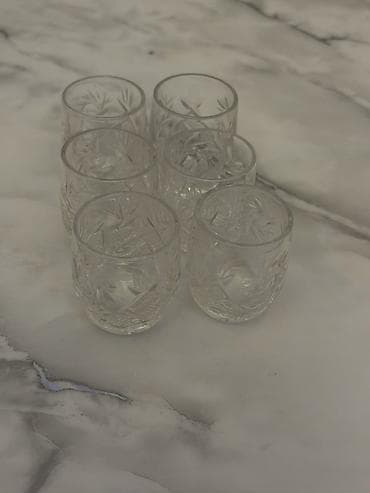 Кухонные принадлежности: Набор из 6 рюмок из чешского хрусталя с классическим гранёным рисунком — 4