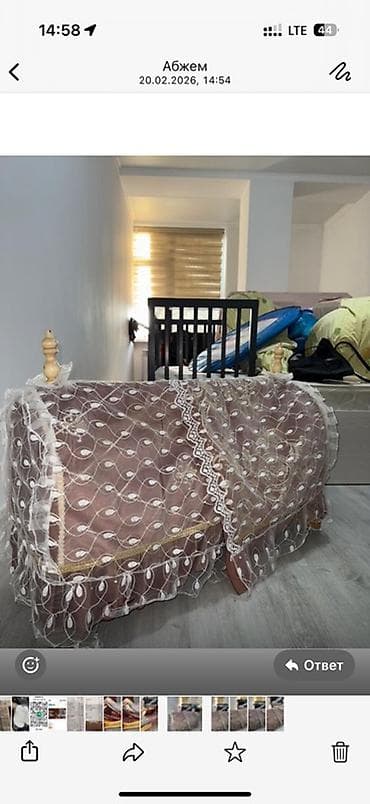 Парты: Люлька, Б/у, Колыбель, Дерево, цвет - Коричневый, Самовывоз, Платная доставка — 3