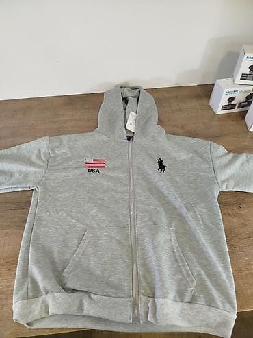 кийимдер мурской: Серая мужская/унисекс худи на молнии с капюшоном. Особенности: - — 1