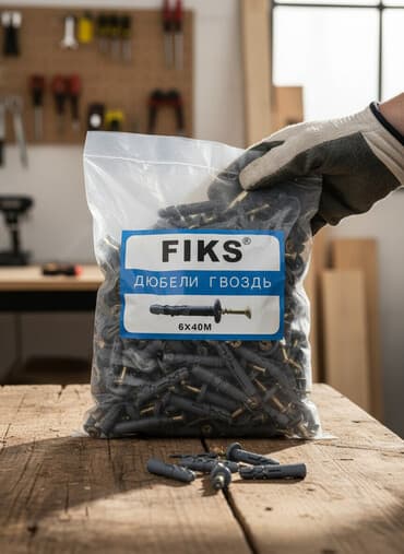мир инструмента | надежный инструмент оптом в кыргызстане бишкек бишкек: Дюбели-гвозди FIKS 6x40 мм. Предназначены для быстрого монтажа — 1