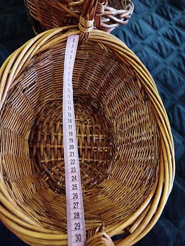 деревянная корзина: Плетёные корзины из лозы — набор из 2 шт. - Материал: натуральная — 3