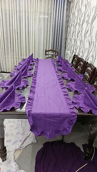 string art: Текстильный набор для сервировки стола в фиолетовом цвете,цвет можно — 3