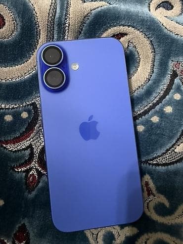 icloud iphone: IPhone 16, Б/у, 128 ГБ, Синий, Защитное стекло, Чехол, Коробка, 89 % — 1