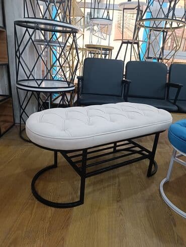 скамейка фото: Банкетка, Новый, С полками, Платная доставка, цвет - Серый — 2