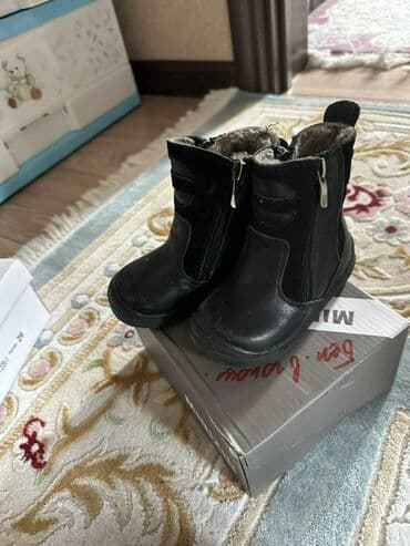 сапоги зимние женские натуральная кожа натуральный мех распродажа: Детские зимние ботинки - Цвет: черный - Материал верха: кожа/эко‑кожа — 2