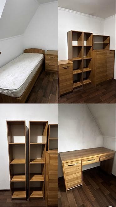 мебельный щит: Спальный гарнитур, Односпальная кровать, Дерево, Самовывоз, цвет - Коричневый — 1