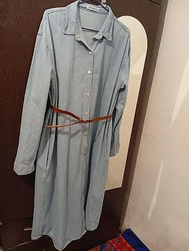 Джинсовое платье-рубашка Vannesy - Цвет: светло-голубой деним -