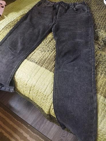 домашние одежды: Джинсы мужские, цвет графит (вываренный чёрный). - Посадка: средняя — 3