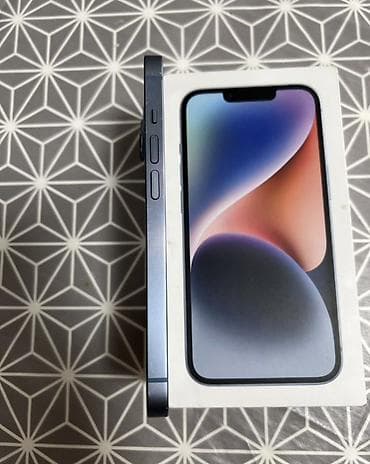 Техника и электроника: IPhone 14, Голубой, Коробка — 4