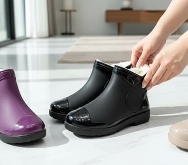 купить рабочие сапоги с утеплителем: Женские утеплённые галоши - Закрытый верх из эластичного — 1