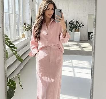 Костюм с юбкой, Модель юбки: Прямая, Макси, L