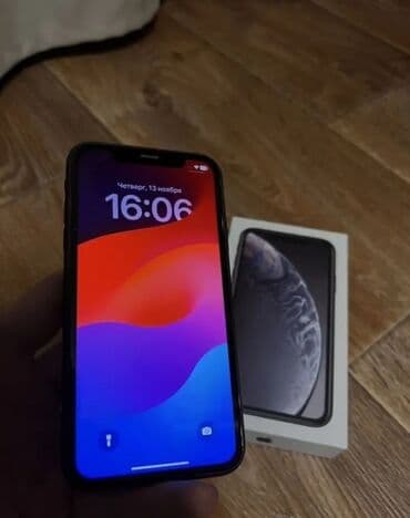 айфон x xr: IPhone Xr, Б/у, 64 ГБ, Black Titanium, Кабель, Коробка, Зарядное устройство, 77 % — 1