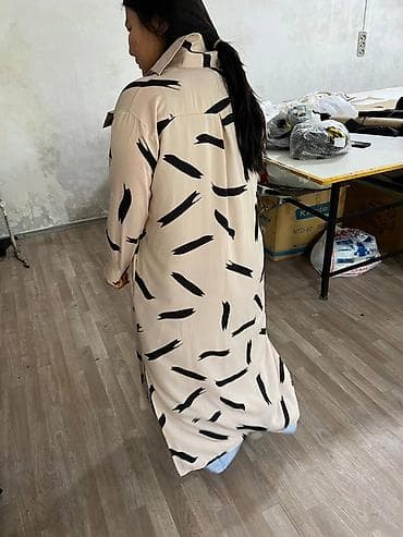 m16 mini: Оптом Длинный легкий плащ-рубашка - Свободный прямой крой, длина до — 2