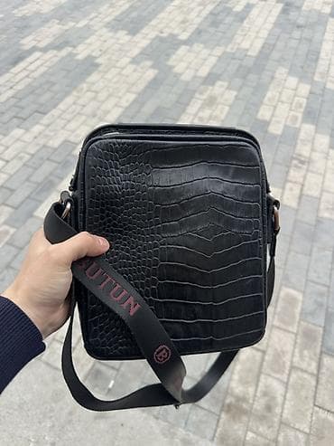 Личные вещи: Мужская сумка через плечо BUTUN - Материал: натуральная кожа с — 2