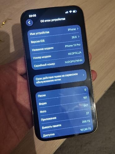 aphone 12: IPhone 13 Pro, Б/у, 256 ГБ, Золотой, Защитное стекло, Чехол, 81 % — 5
