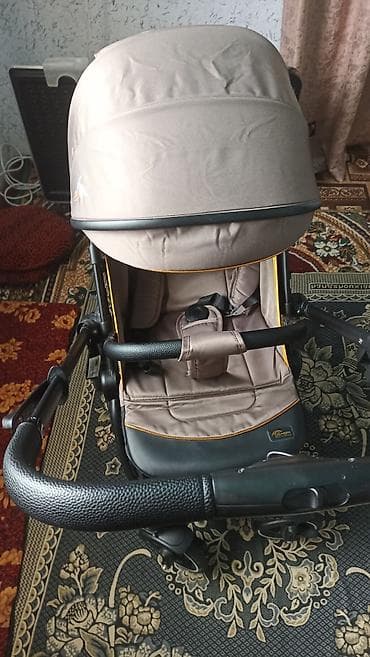 санки со спинкой: Прогулочная коляска с поворотной ручкой и большим капюшоном - Цвет — 3