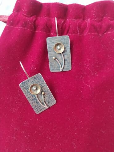 свадебное платье для высокой невесты: Серебряные серьги, Проба 925, Женские, Новый — 3