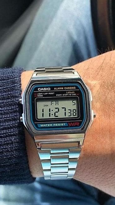 Үлпөт көйнөктөрү жана аксессуарлар: CASIO A158WA — культовые цифровые часы в ретро-стиле. Основные — 1