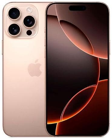 iphon 16 pro: IPhone 16 Pro Max, Б/у, 1 ТБ, Desert Titanium, Защитное стекло, Кабель, Коробка, 91 % — 2