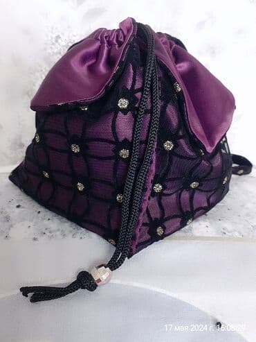 сумка ручной работы из натуральной кожи: Сумочки декоративные, ручной работы, размеры 15×15 ткань Атлас + — 4