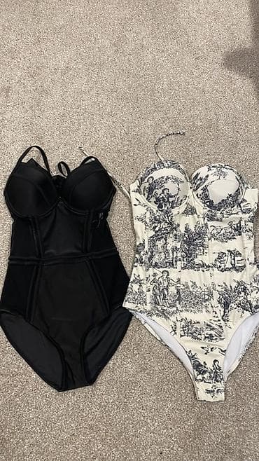 Слитный купальник, С косточками, M, L