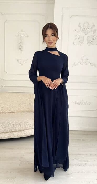 женская одежда больших размеров бишкек: Вечернее платье, Длинная модель, С рукавами, Шлейф, S — 1