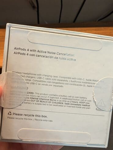 Ноутбуктар: 🎧 AirPods 4 (с ANC) — полный комплект из США, шумоподавление уровня — 4