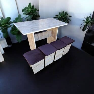 Кухонный стол и стул, Новый, цвет - Белый at lalafo.kg Кухонный стол и стул, Новый, цвет - Белый