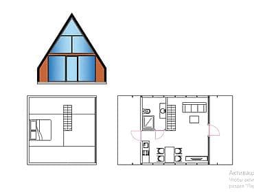 Перегородки на заказ: Дача жана A-Frame үйлөрүнүн даяр долбоорлору менен чиймелери Курулуш — 1