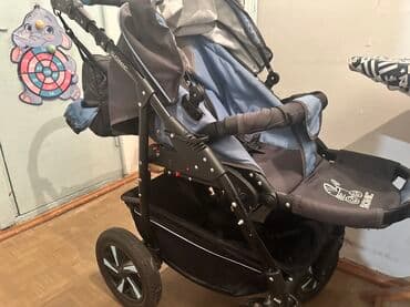 прогулочные коляски для детей инвалидов: Коляска, цвет - Голубой, Б/у — 1