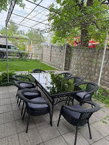 dinner table: Комплект садовой мебели, Кресла, Ротанг — 8