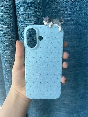 iphone 16 pink: Чехол на iPhone 16 с 3D-фигуркой котёнка - Форм-фактор: накладка. - — 2