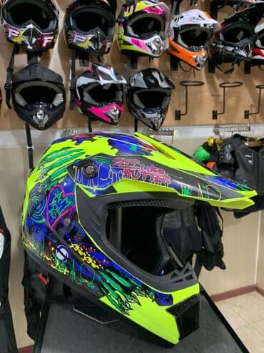 фонарик для велосипедов: Шлем кросс (эндуро) Helmo с очками размер XL Выгодное — 3