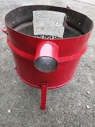 роторная машина для ковров: Металлическая печь-буржуйка/мангал из бочки с боковой загрузкой - — 4