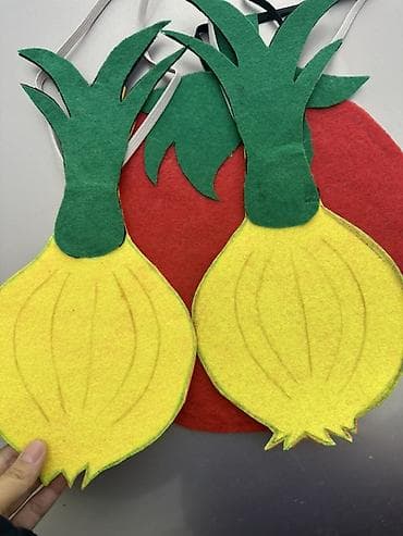 Набор детских костюмов-накладок из фетра «Овощи» На резинке - Яркие at lalafo.kg Набор детских костюмов-накладок из фетра «Овощи» На резинке - Яркие