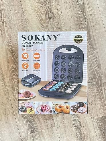 вафельница корндог: Донатница Sokany SK-08002 - Одновременная выпечка: 16 мини‑пончиков — 1