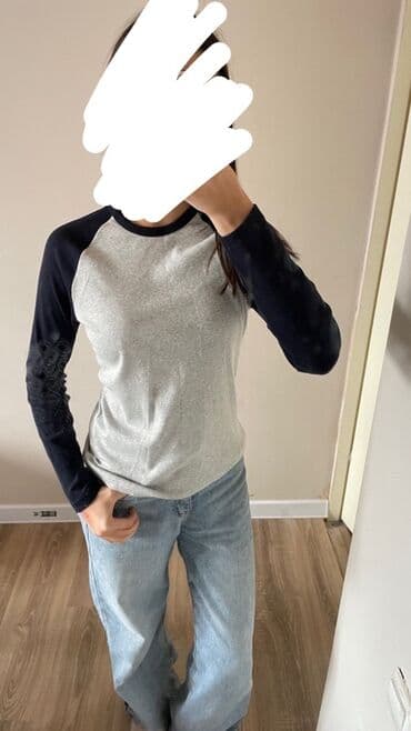 туника трикотажная: Лонгслив, цвет - Серый, Корея, M — 3