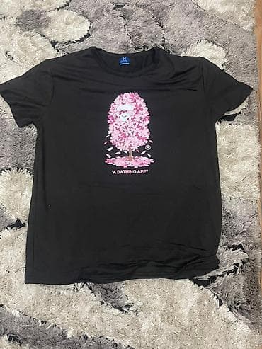 вещи аниме: Футболка A Bathing Ape (BAPE) - Цвет: черный - Принт: фирменный BAPE — 1