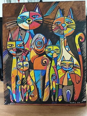 картинки кошечек: Картина «Cats 26» в стиле модерн/абстракция. - Сюжет: яркая — 1