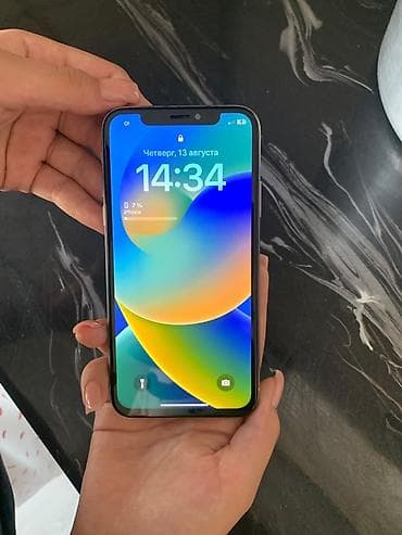 телефон бишкек бу: IPhone X, Колдонулган, 64 ГБ, Ак, Каптама, 100 % — 2