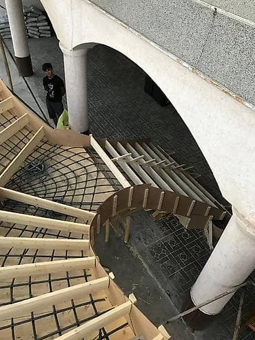 Бетон тепкичи Жеке менчик үй үчүн, Тепкичтин формасы: Көп марштуу