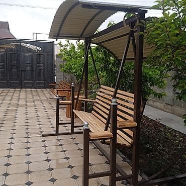 качели круглые: Садовые качели Металл, Со спинкой, С крышей — 2