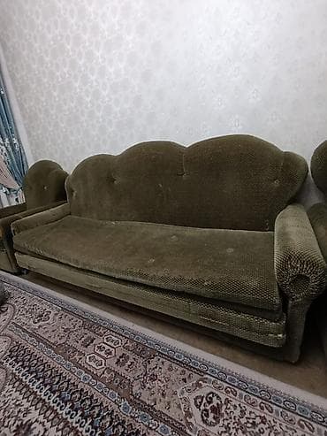 Сыпучие материалы: Комплект мягкой мебели, Б/у, Самовывоз, цвет - Зеленый — 2