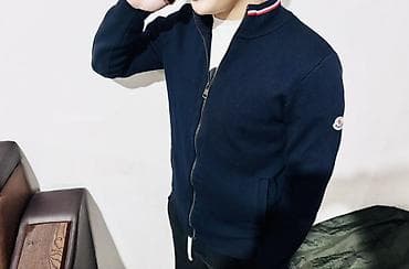 Толстовки: Мужская толстовка, M, Moncler, Новый, цвет - Синий, Платная доставка — 1