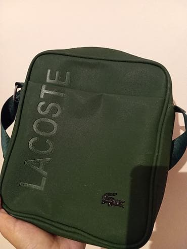 Сумка через плечо Lacoste, компактный формат. - Цвет: темно‑зеленый