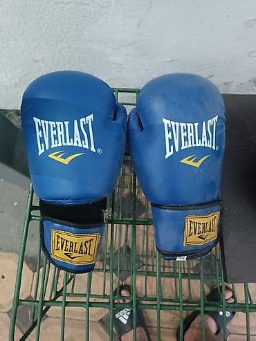 Боксерские перчатки Everlast, синие. состояние как новое -