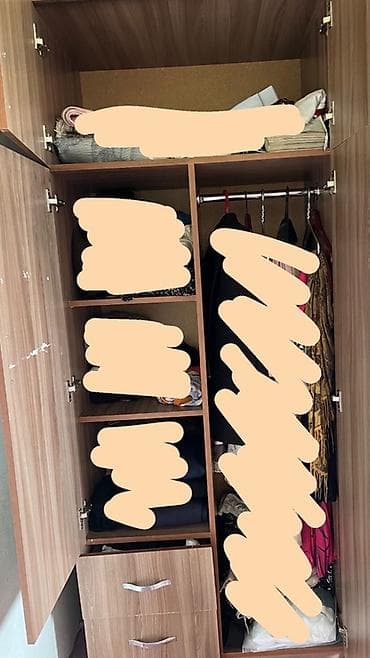 Шкафтар: Шифоньерлер, кийидер үчүн шкафтар, Колдонулган, Түз, ЛДСП — 3