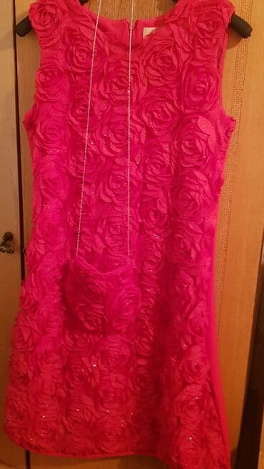 комбинезон для девочек: Детское платье, цвет - Красный, Б/у — 1